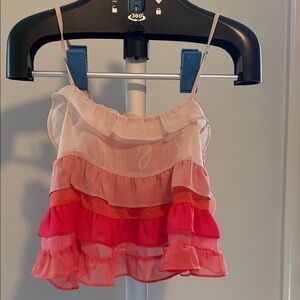 Storia Pink  Ruffled Tank